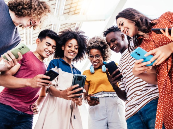 Teenagers on phones